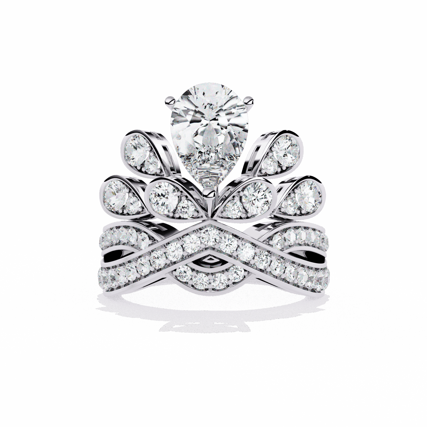 2.25 Carat Pear Sparkle Cocktail Ring in Moissanite | House of Estara
