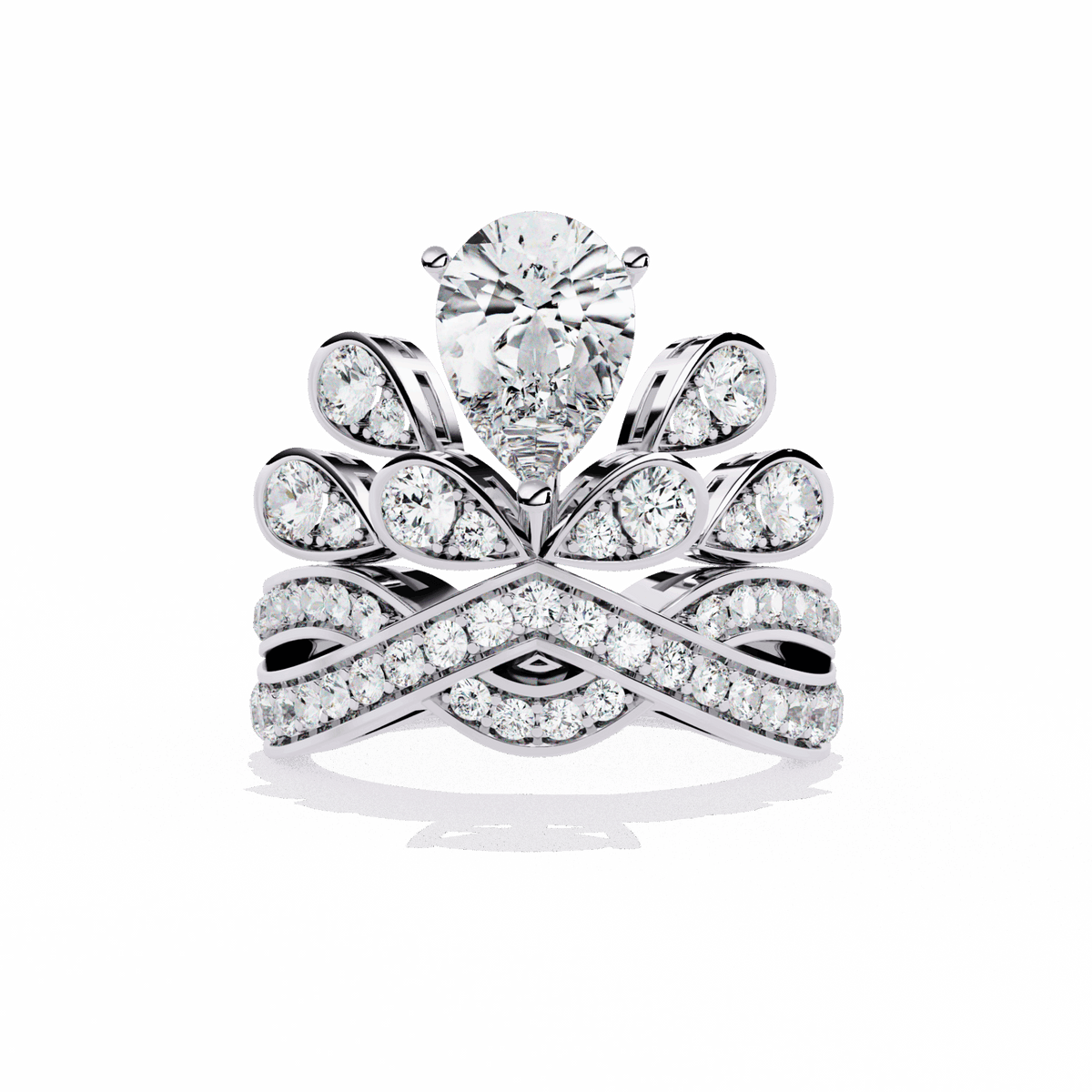 2.25 Carat Pear Sparkle Cocktail Ring in Moissanite | House of Estara