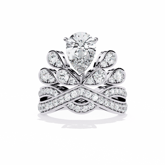 2.25 Carat Pear Sparkle Cocktail Ring in Moissanite | House of Estara