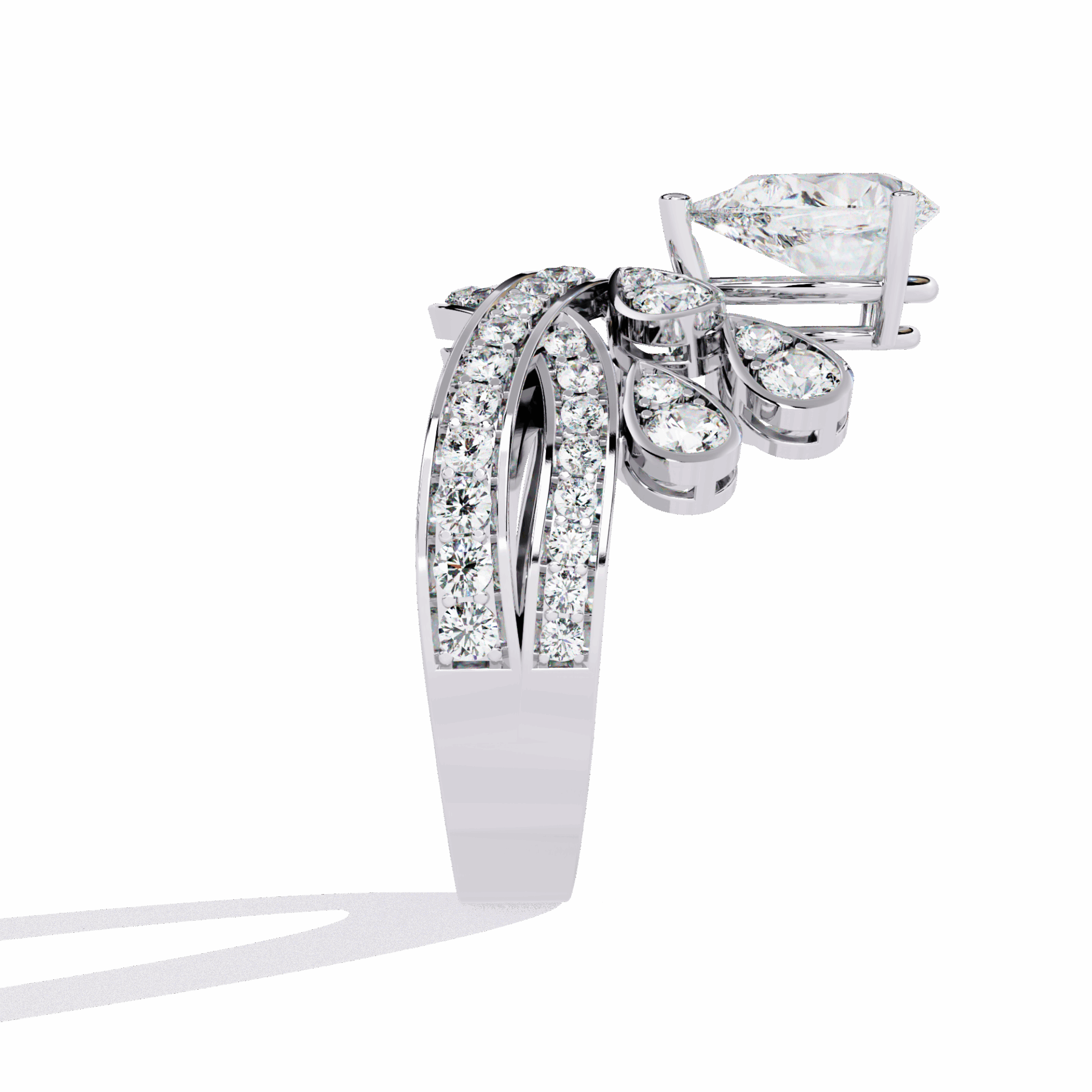 2.25 Carat Pear Sparkle Cocktail Ring in Moissanite | House of Estara