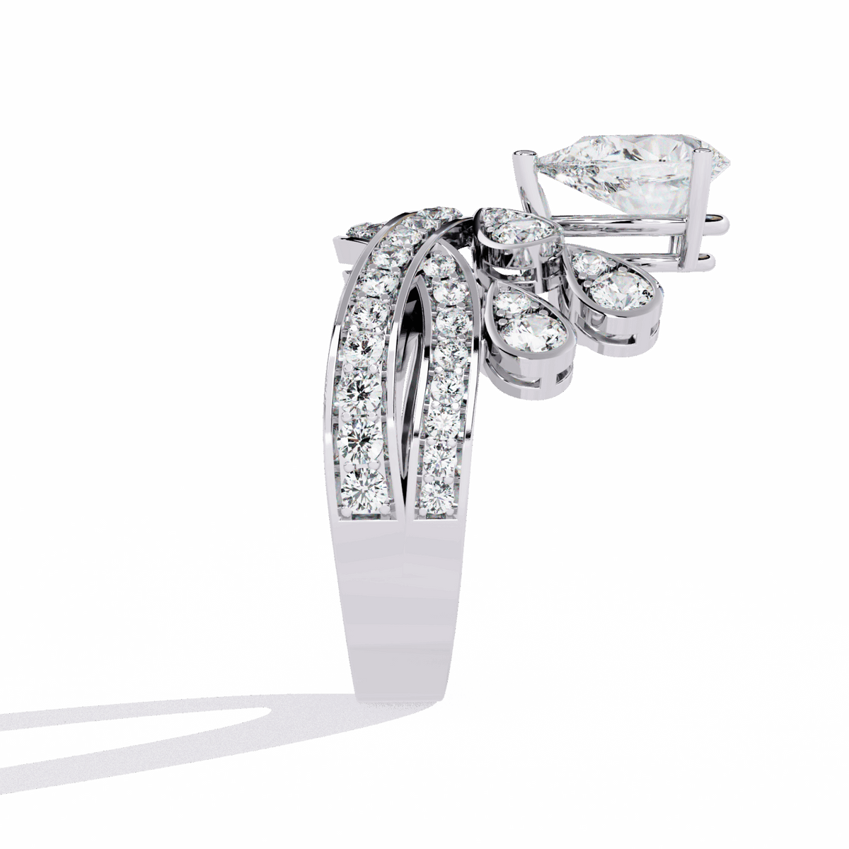 2.25 Carat Pear Sparkle Cocktail Ring in Moissanite | House of Estara