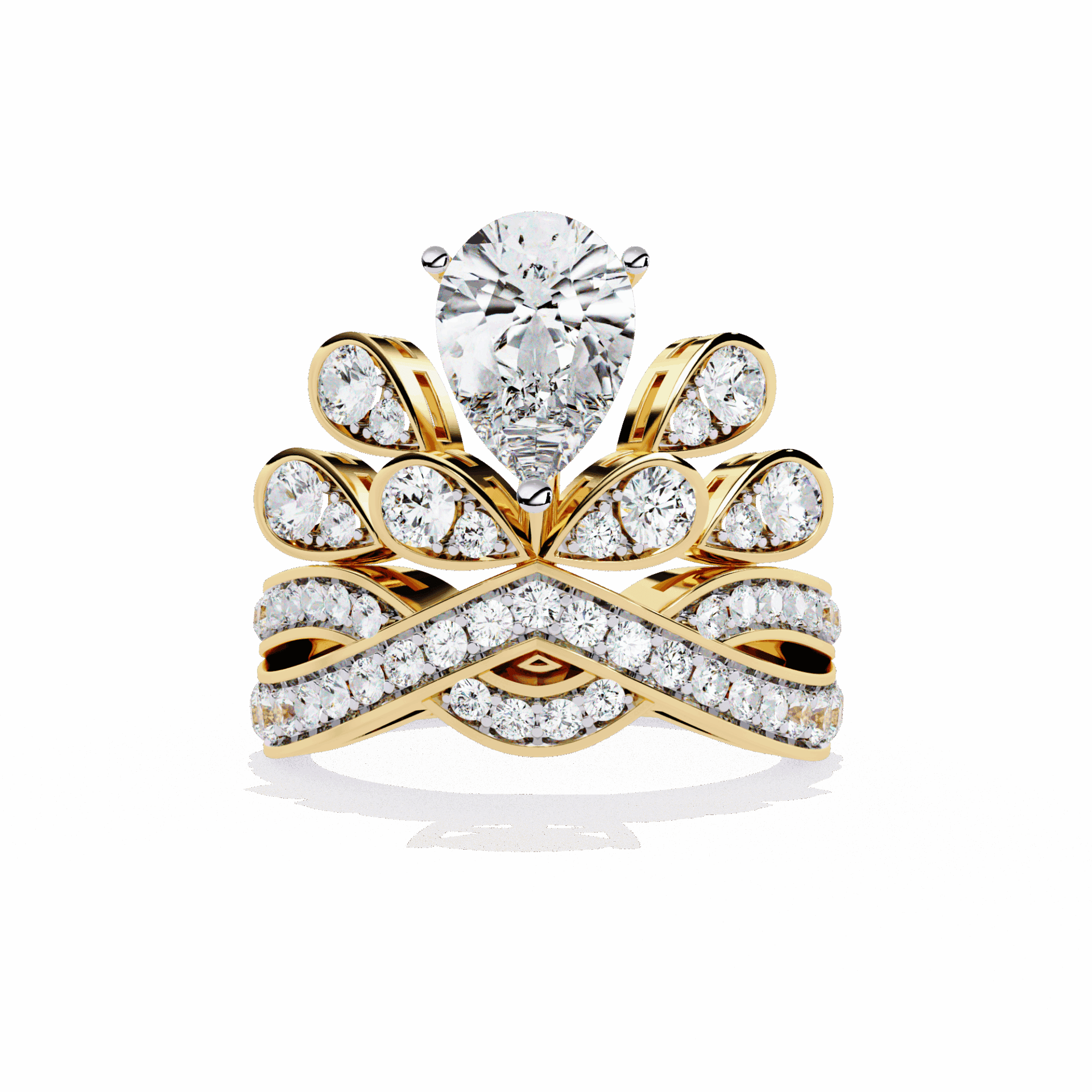 2.25 Carat Pear Sparkle Cocktail Ring in Moissanite | House of Estara