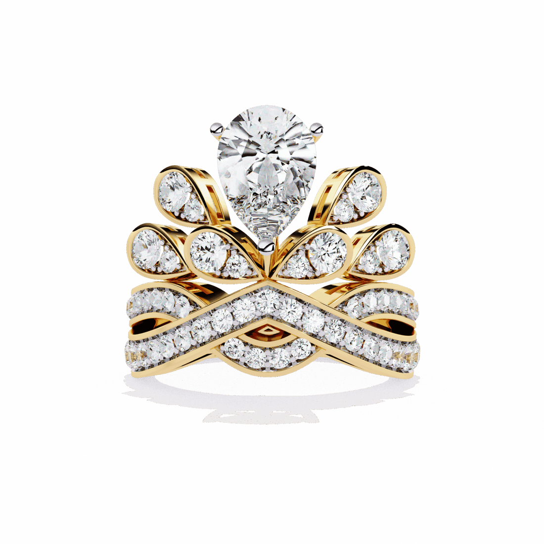 2.25 Carat Pear Sparkle Cocktail Ring in Moissanite | House of Estara