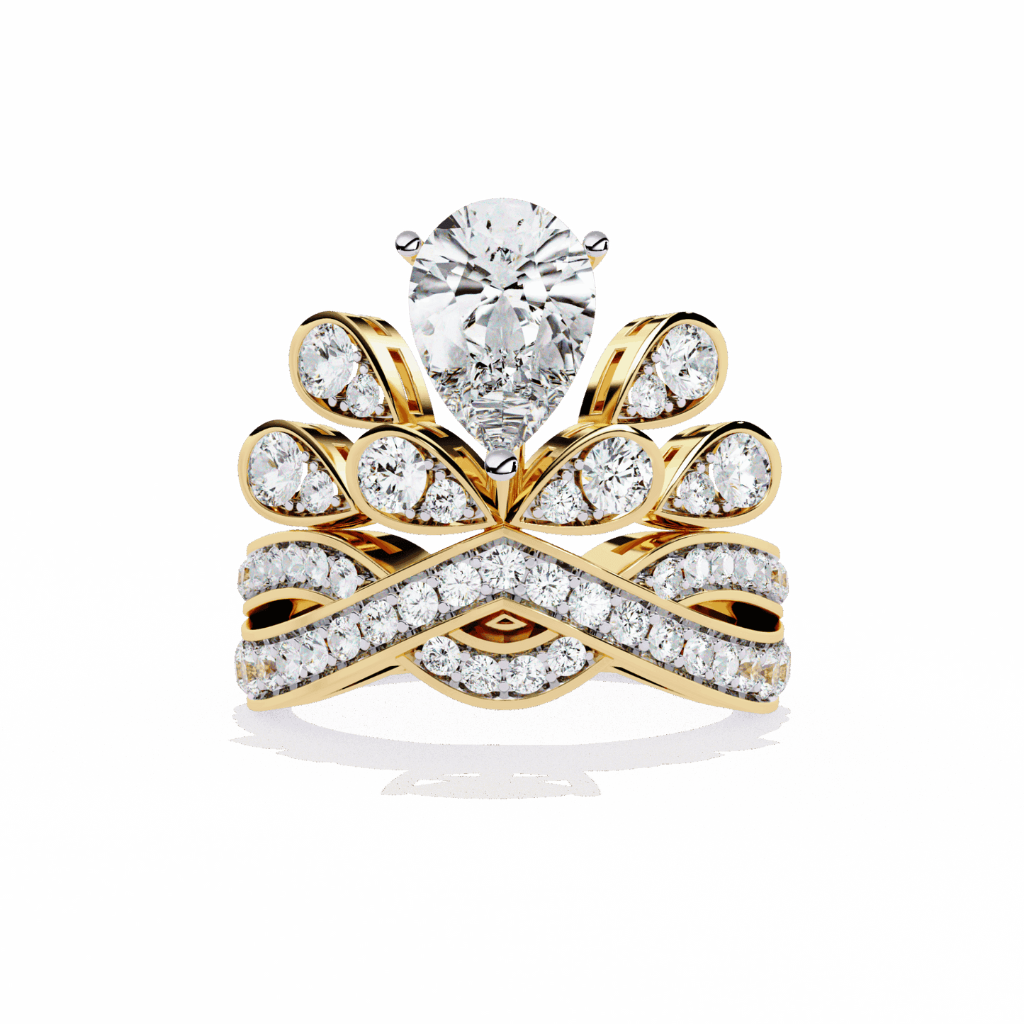 2.25 Carat Pear Sparkle Cocktail Ring in Moissanite | House of Estara