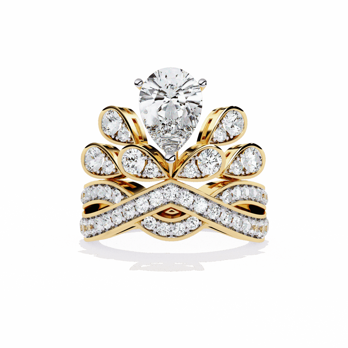 2.25 Carat Pear Sparkle Cocktail Ring in Moissanite | House of Estara