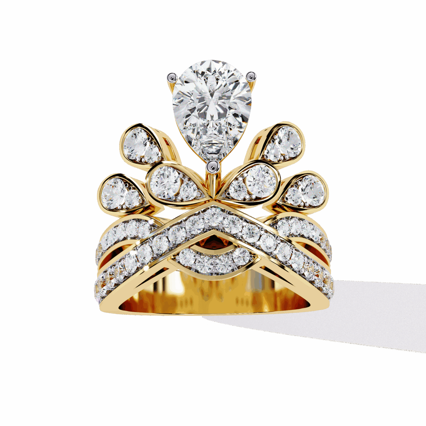 2.25 Carat Pear Sparkle Cocktail Ring in Moissanite | House of Estara