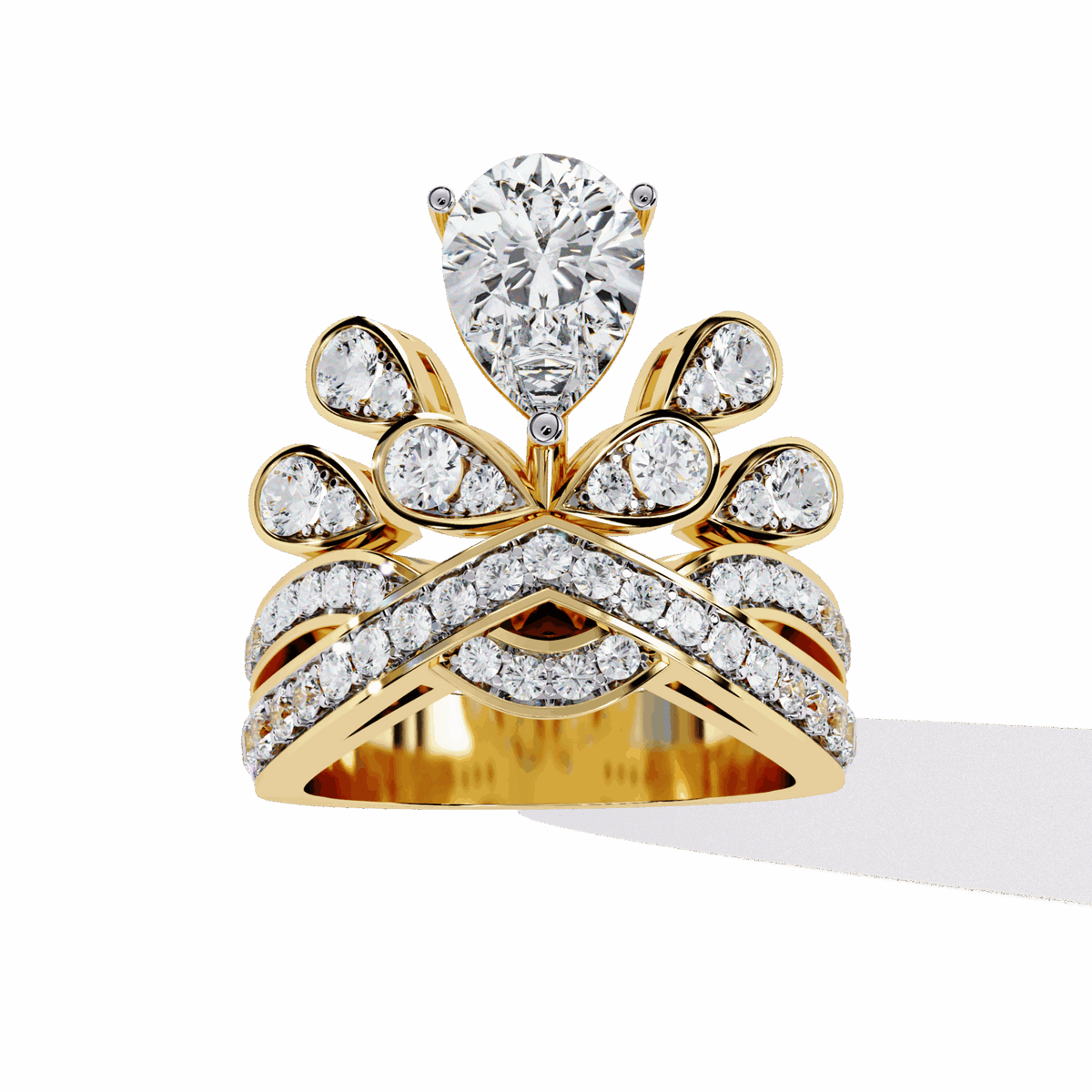 2.25 Carat Pear Sparkle Cocktail Ring in Moissanite | House of Estara