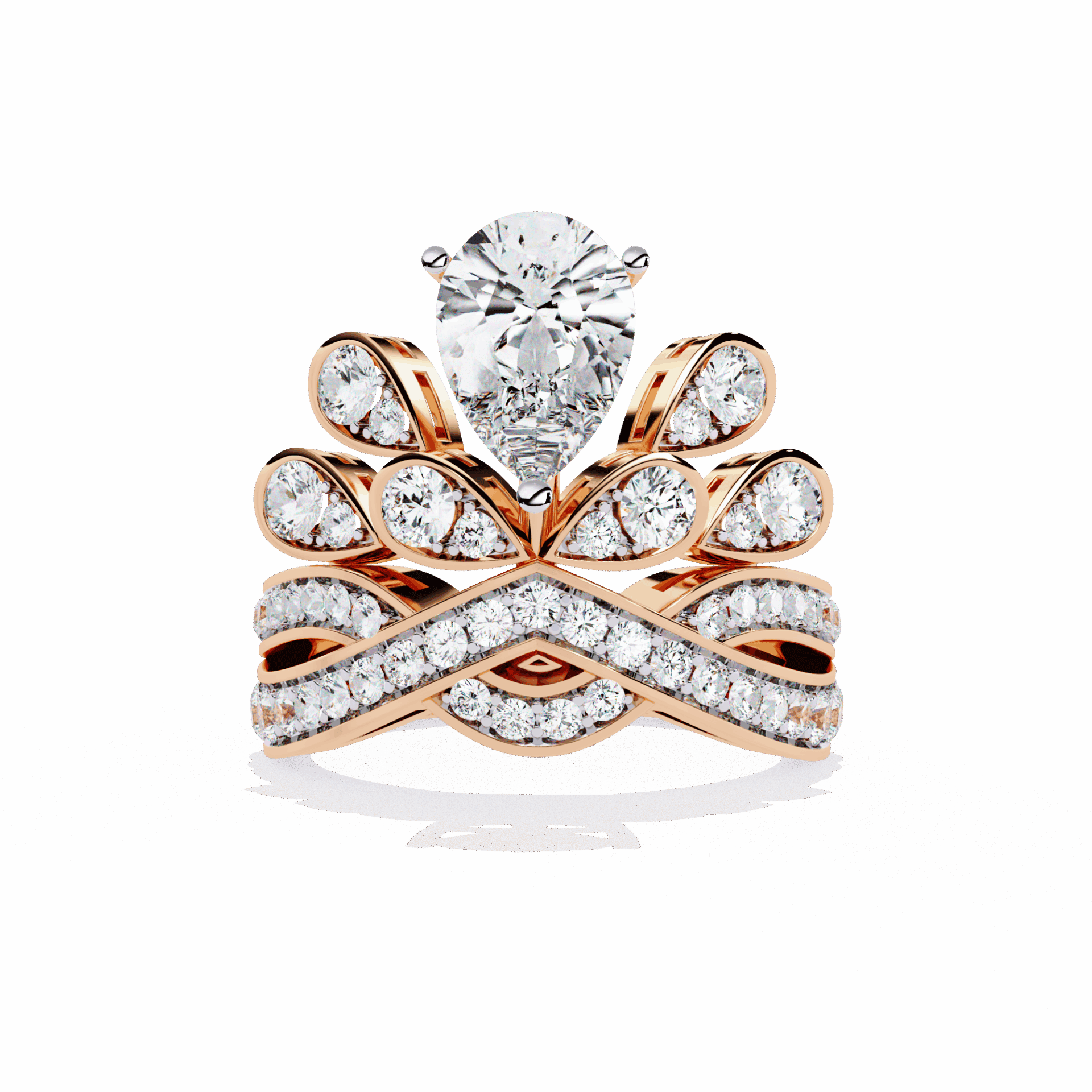 2.25 Carat Pear Sparkle Cocktail Ring in Moissanite | House of Estara