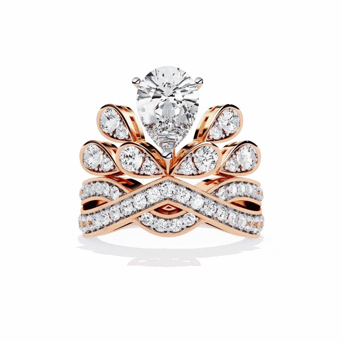 2.25 Carat Pear Sparkle Cocktail Ring in Moissanite | House of Estara