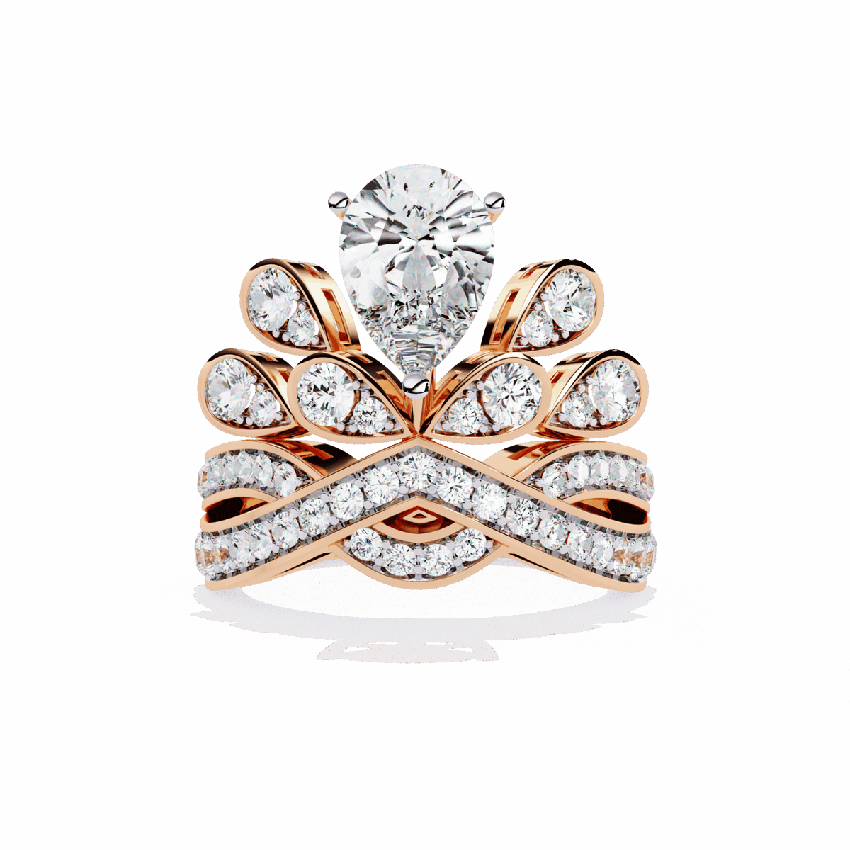2.25 Carat Pear Sparkle Cocktail Ring in Moissanite | House of Estara
