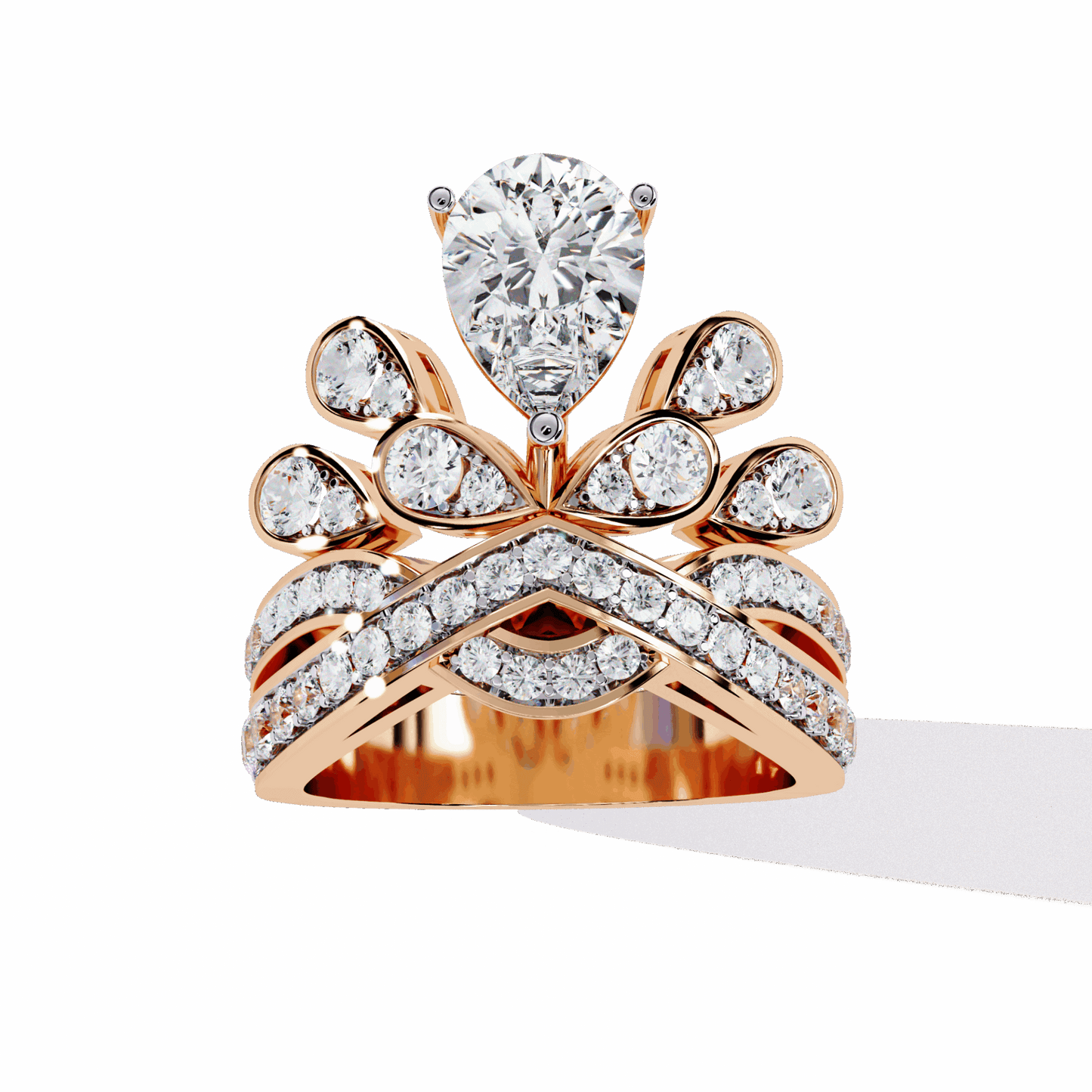 2.25 Carat Pear Sparkle Cocktail Ring in Moissanite | House of Estara