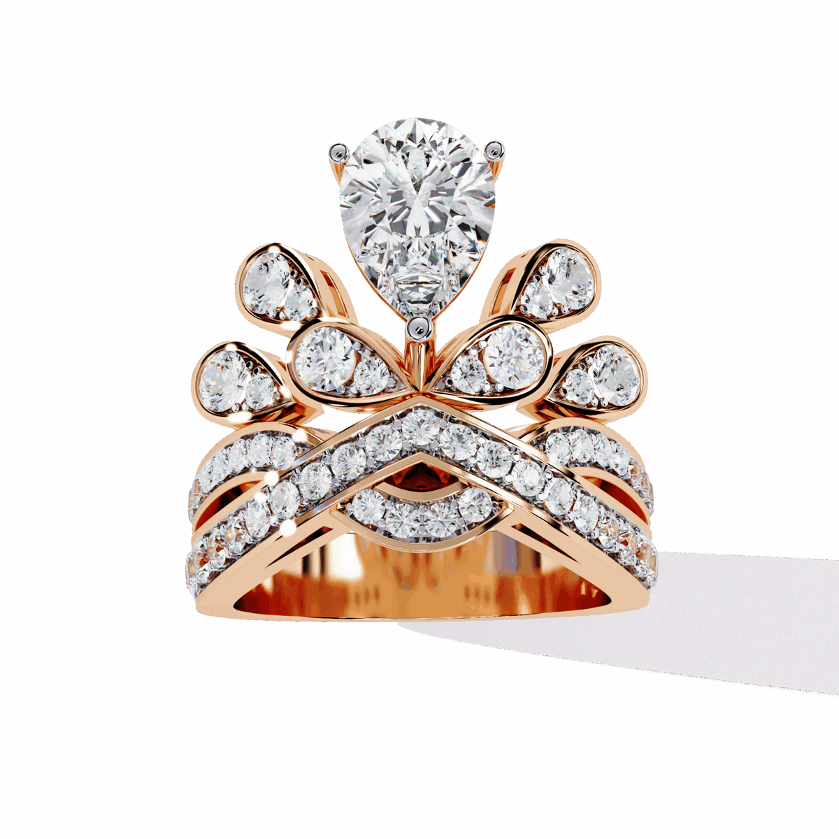 2.25 Carat Pear Sparkle Cocktail Ring in Moissanite | House of Estara