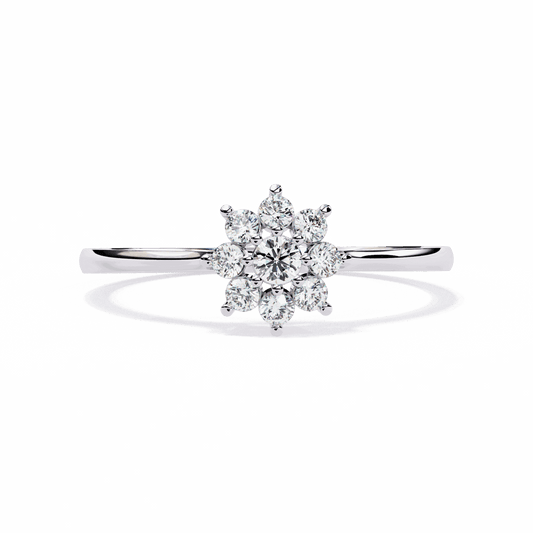 0.15 Carat Round Minimal Statement Ring in Moissanite | House of Estara
