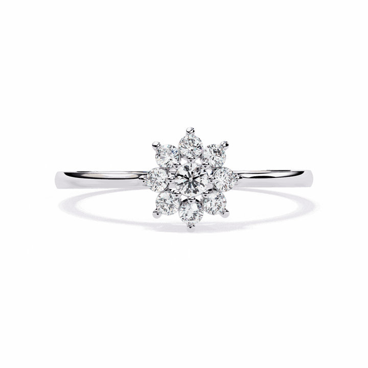0.15 Carat Round Minimal Statement Ring in Moissanite | House of Estara