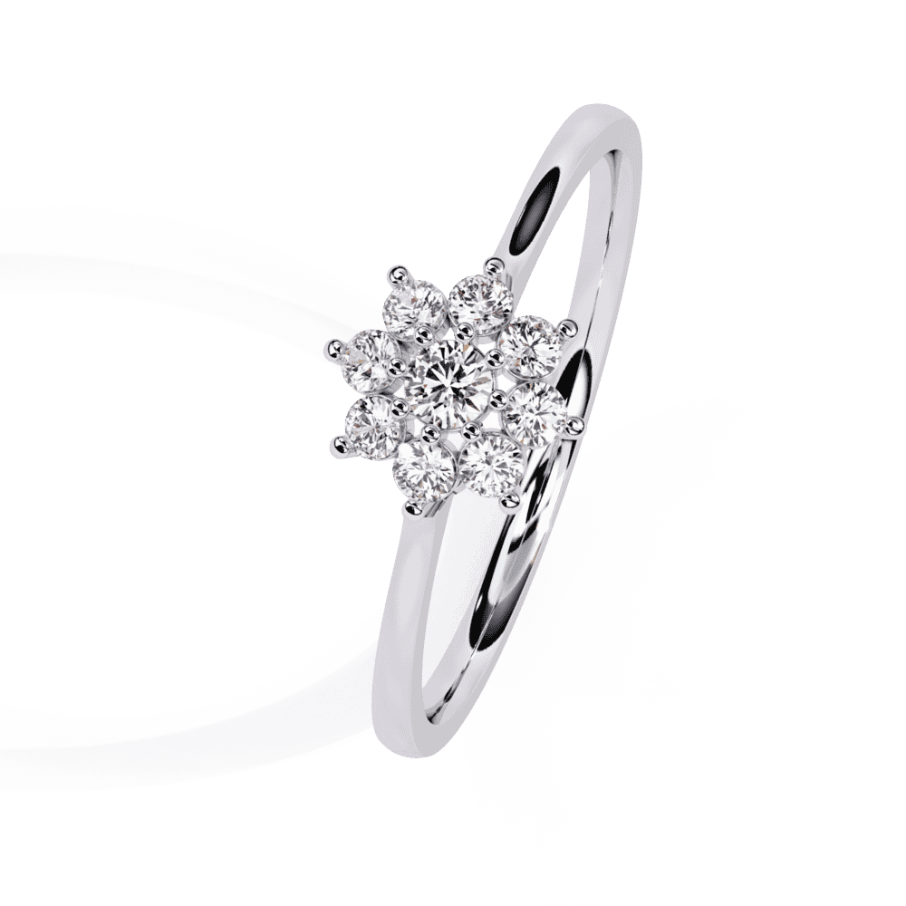 0.15 Carat Round Minimal Statement Ring in Moissanite | House of Estara