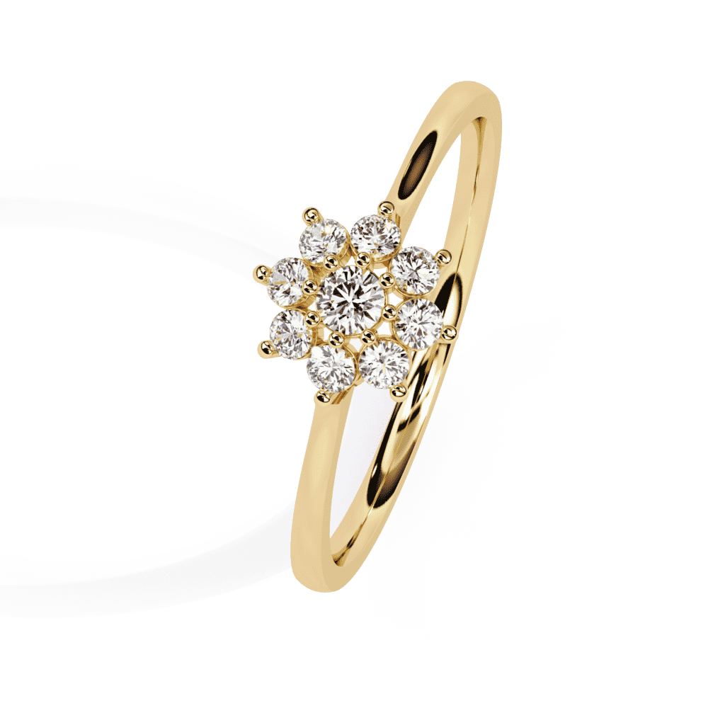 0.15 Carat Round Minimal Statement Ring in Moissanite | House of Estara