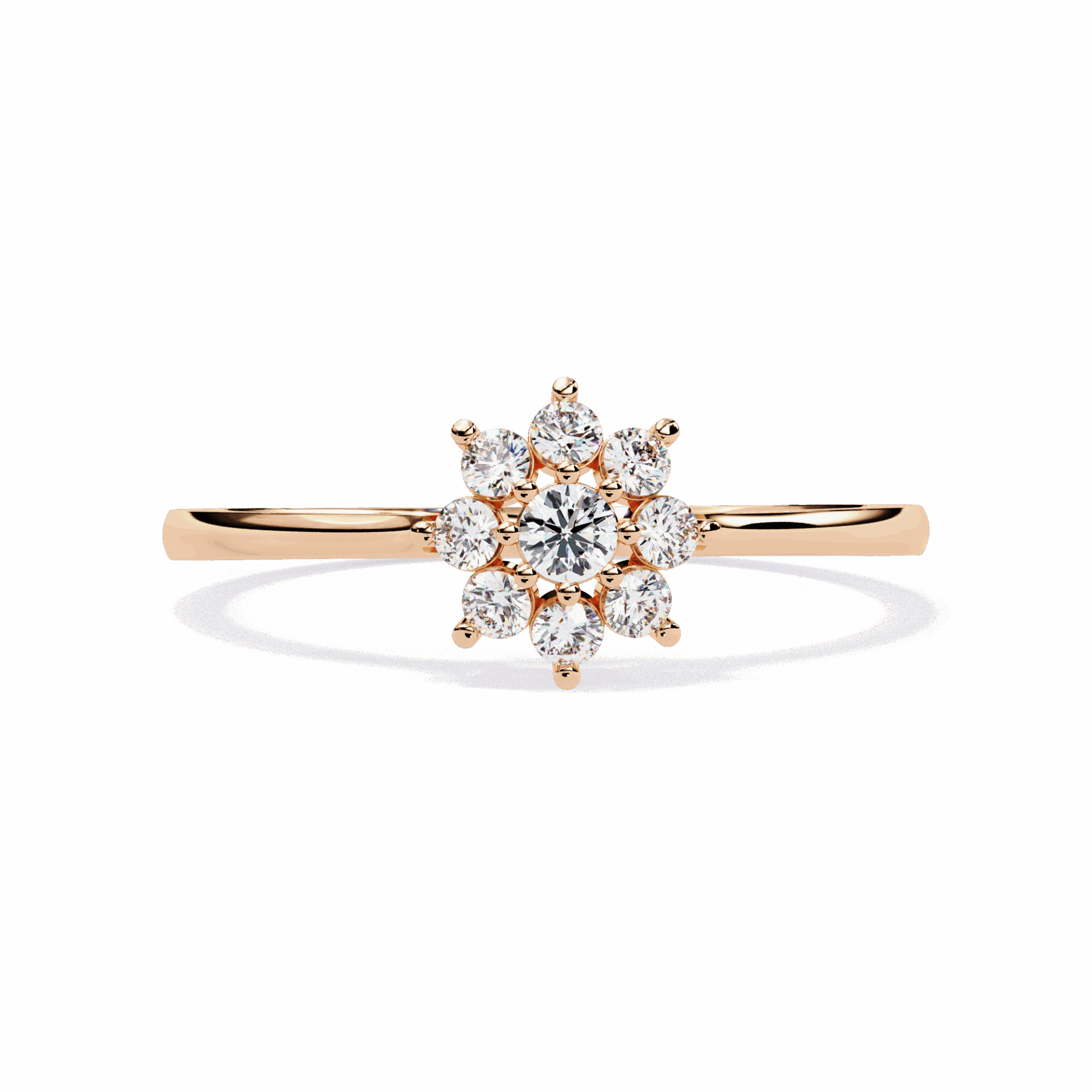 0.15 Carat Round Minimal Statement Ring in Moissanite | House of Estara