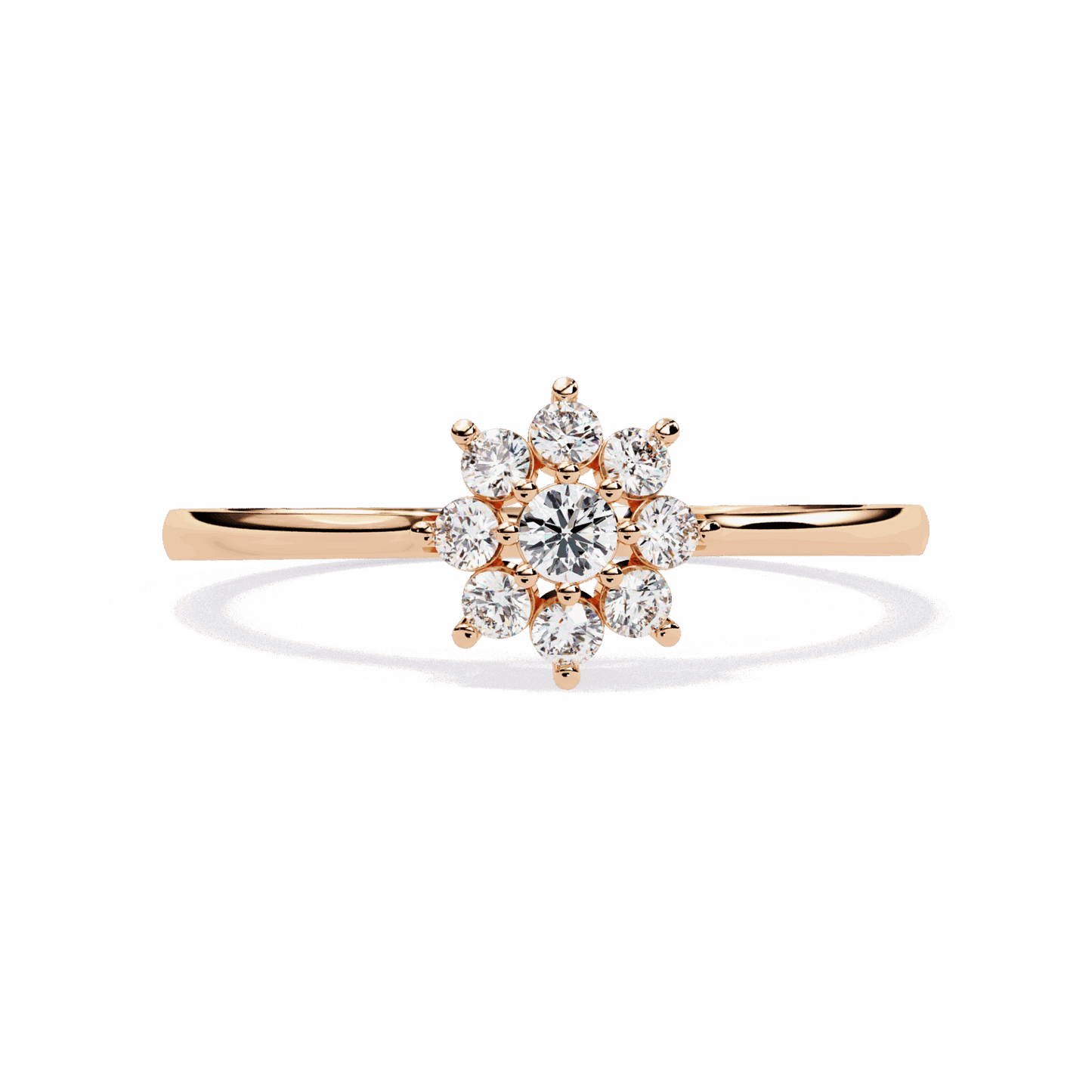 0.15 Carat Round Minimal Statement Ring in Moissanite | House of Estara