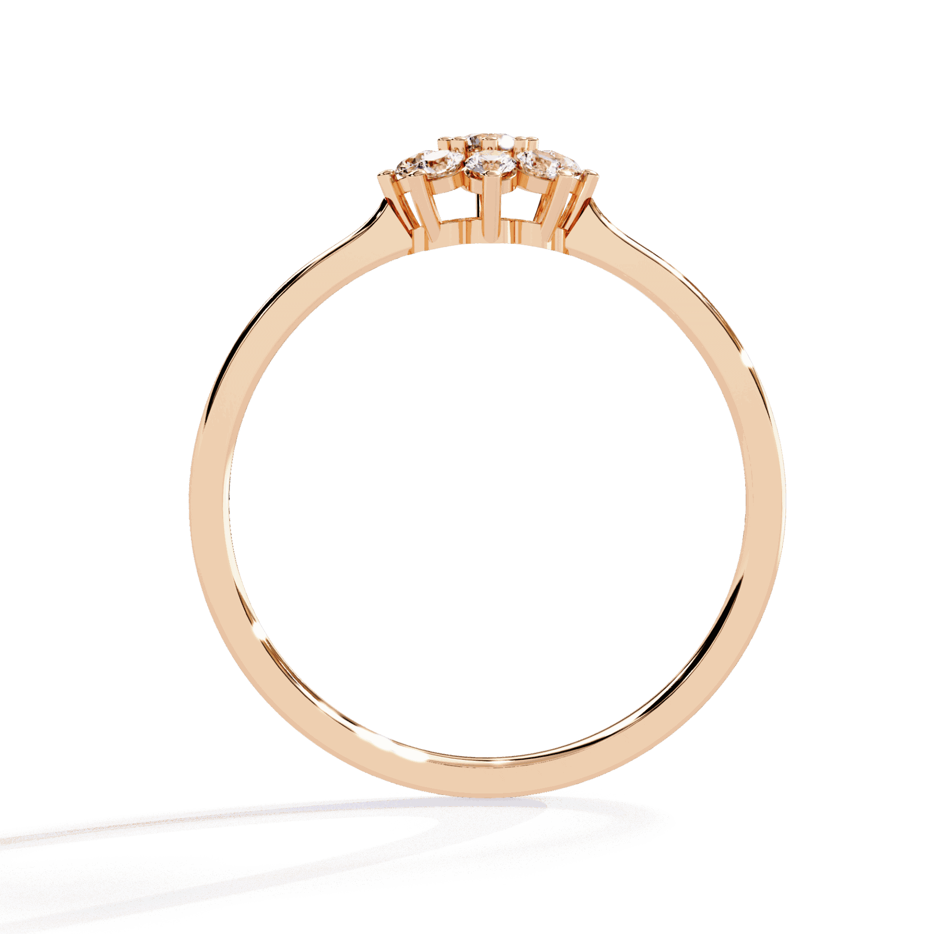 0.15 Carat Round Minimal Statement Ring in Moissanite | House of Estara