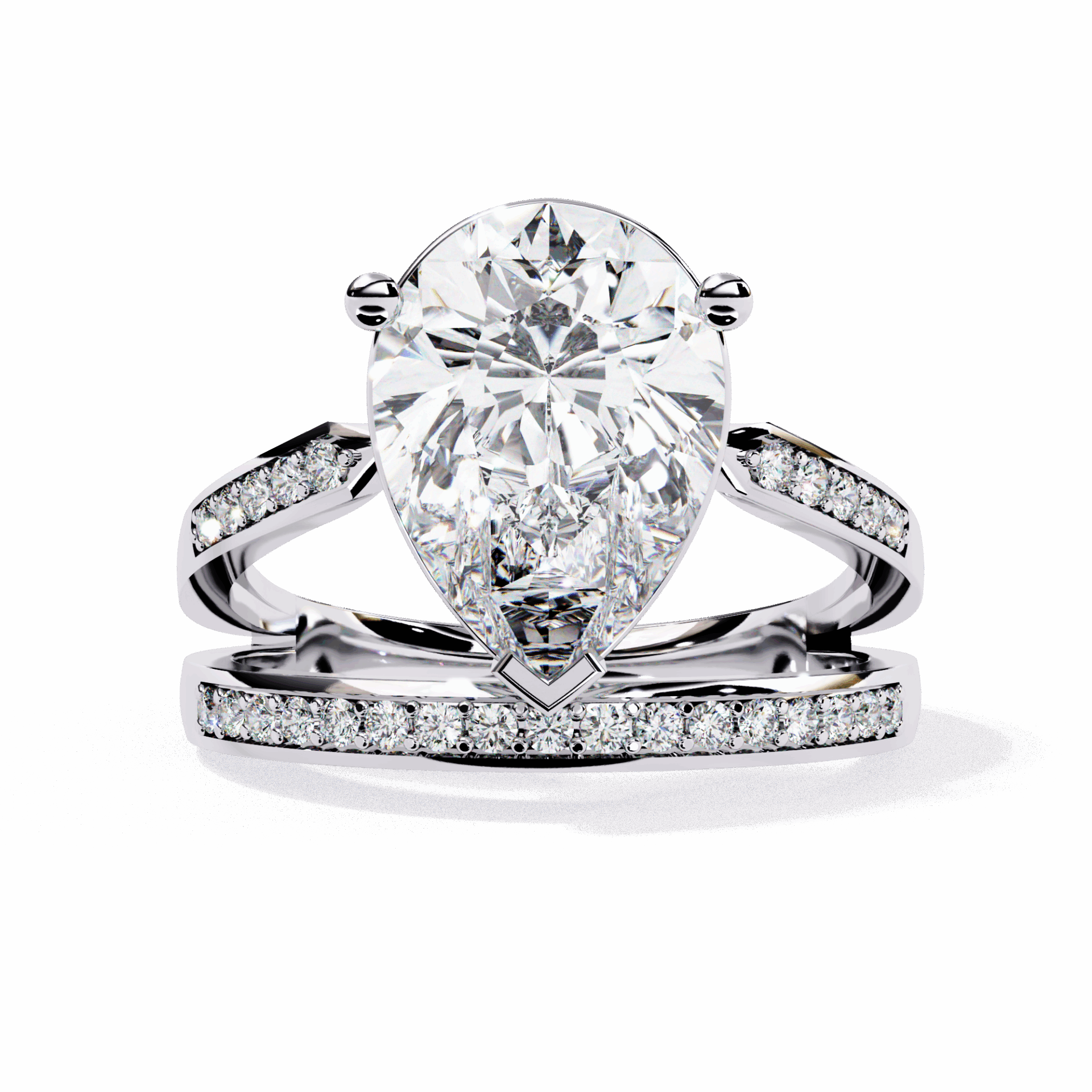 5.75 Carat Pear Bezel Setting Solitaire Ring in Moissanite | House of Estara