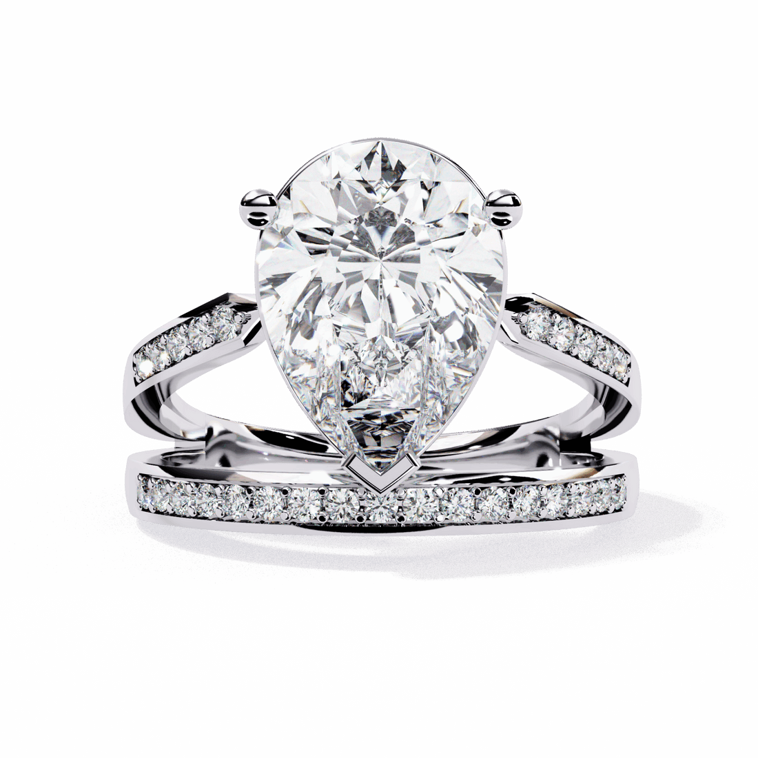 5.75 Carat Pear Bezel Setting Solitaire Ring in Moissanite | House of Estara
