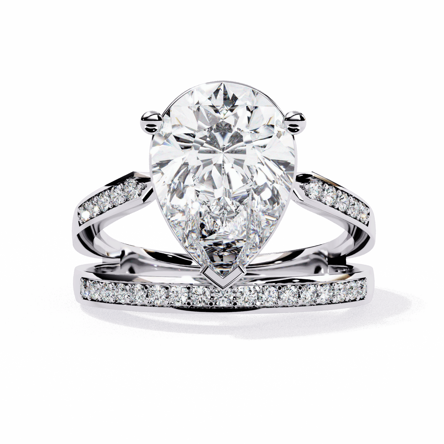 5.75 Carat Pear Bezel Setting Solitaire Ring in Moissanite | House of Estara