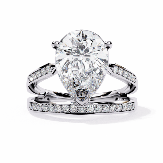 5.75 Carat Pear Bezel Setting Solitaire Ring in Moissanite | House of Estara
