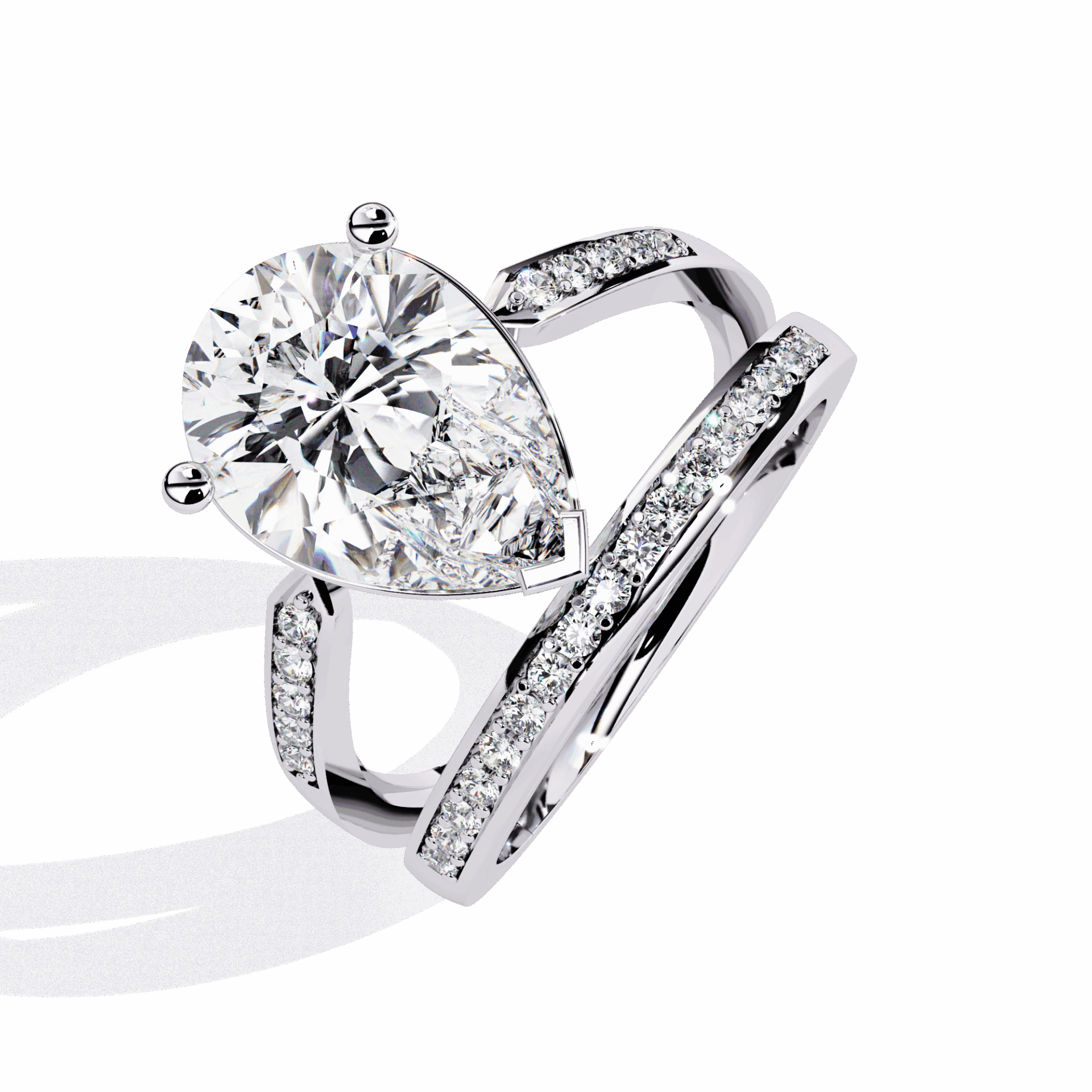 5.75 Carat Pear Bezel Setting Solitaire Ring in Moissanite | House of Estara
