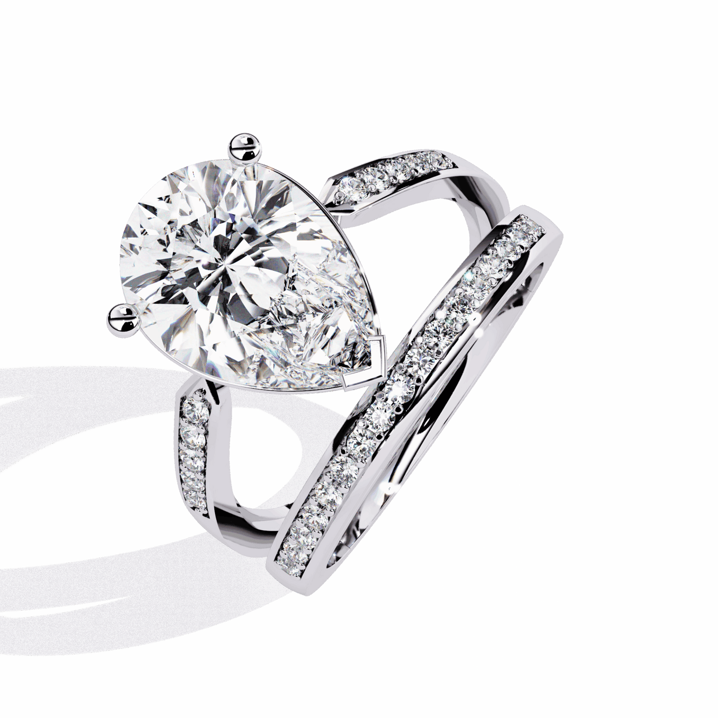 5.75 Carat Pear Bezel Setting Solitaire Ring in Moissanite | House of Estara