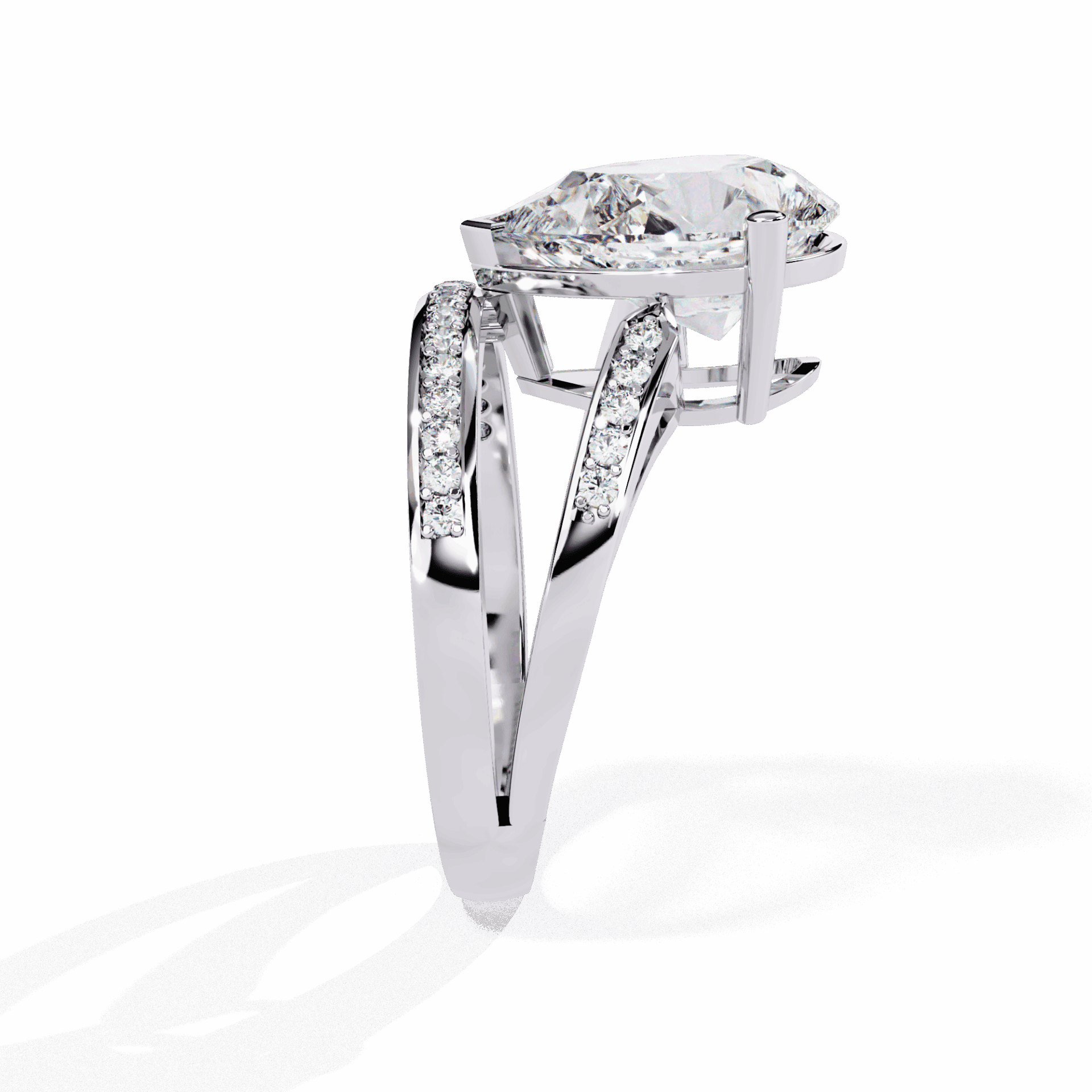 5.75 Carat Pear Bezel Setting Solitaire Ring in Moissanite | House of Estara