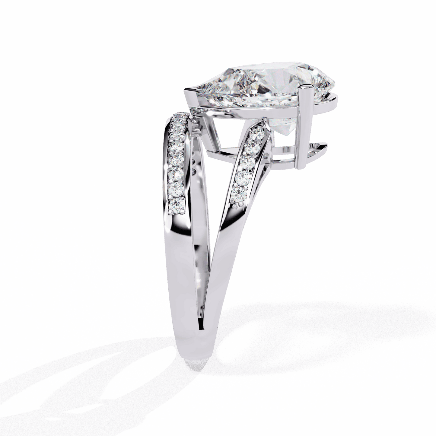 5.75 Carat Pear Bezel Setting Solitaire Ring in Moissanite | House of Estara