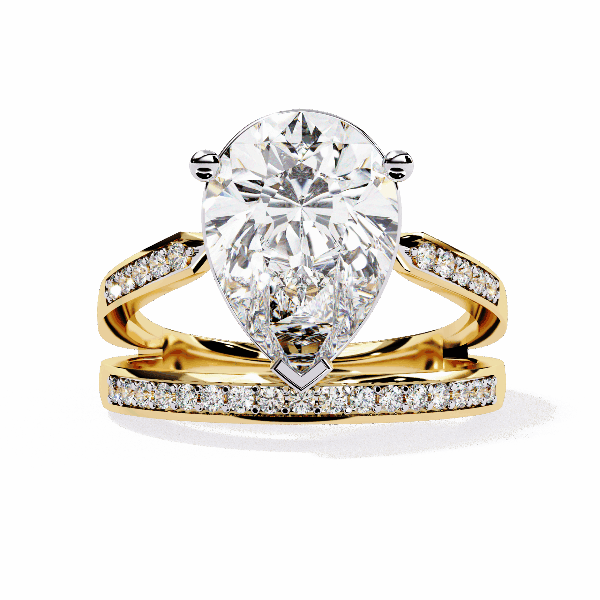 5.75 Carat Pear Bezel Setting Solitaire Ring in Moissanite | House of Estara