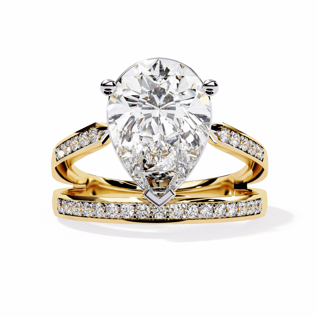 5.75 Carat Pear Bezel Setting Solitaire Ring in Moissanite | House of Estara