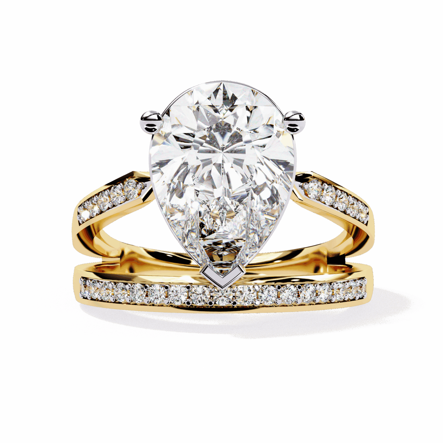 5.75 Carat Pear Bezel Setting Solitaire Ring in Moissanite | House of Estara