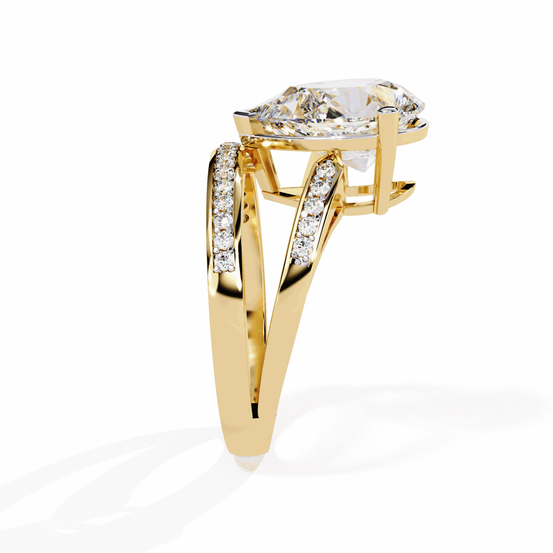 5.75 Carat Pear Bezel Setting Solitaire Ring in Moissanite | House of Estara