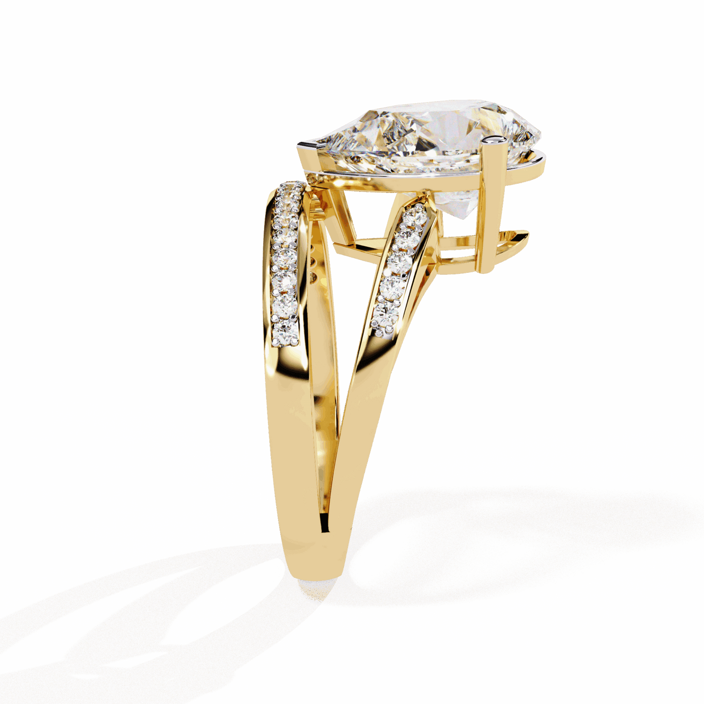 5.75 Carat Pear Bezel Setting Solitaire Ring in Moissanite | House of Estara