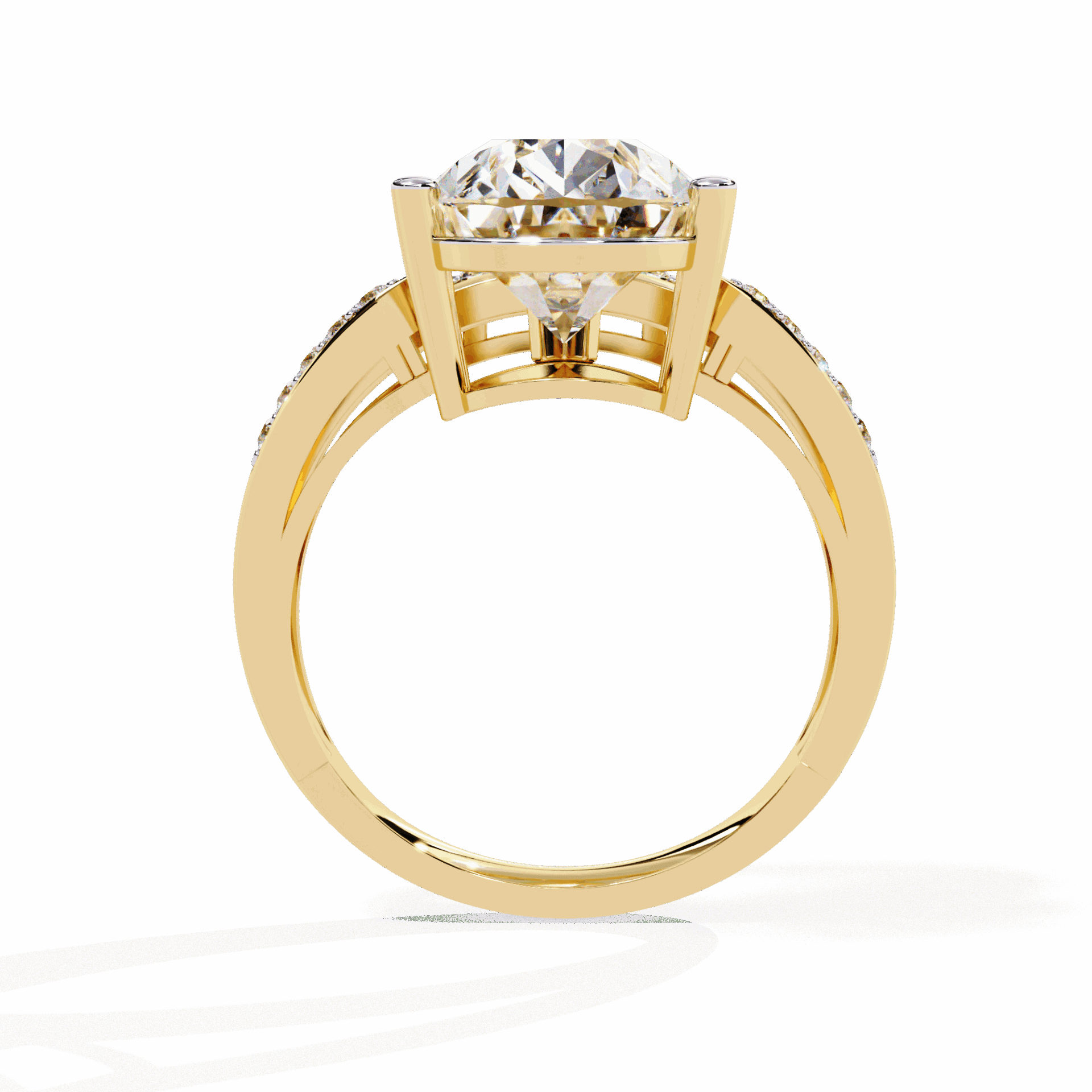 5.75 Carat Pear Bezel Setting Solitaire Ring in Moissanite | House of Estara