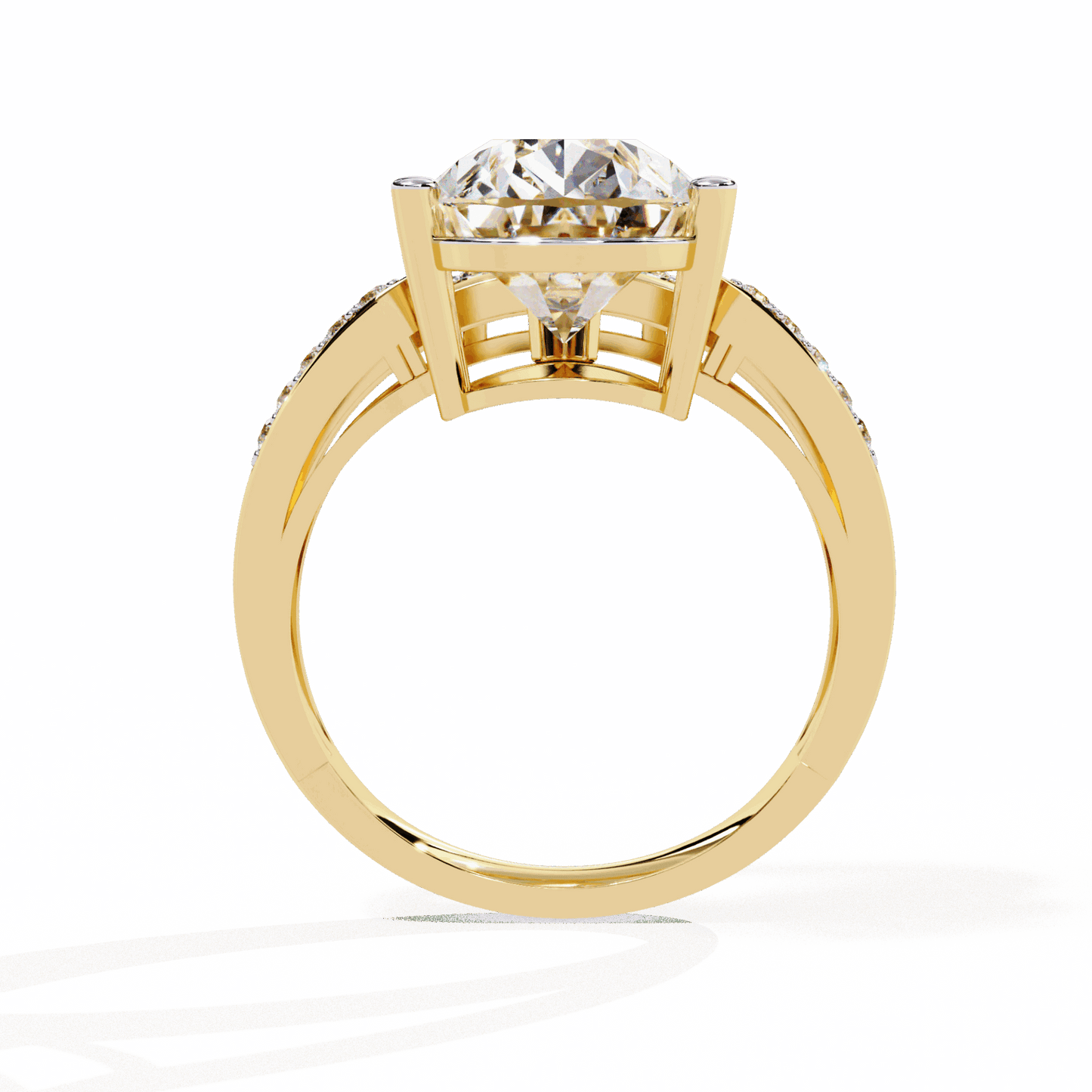 5.75 Carat Pear Bezel Setting Solitaire Ring in Moissanite | House of Estara
