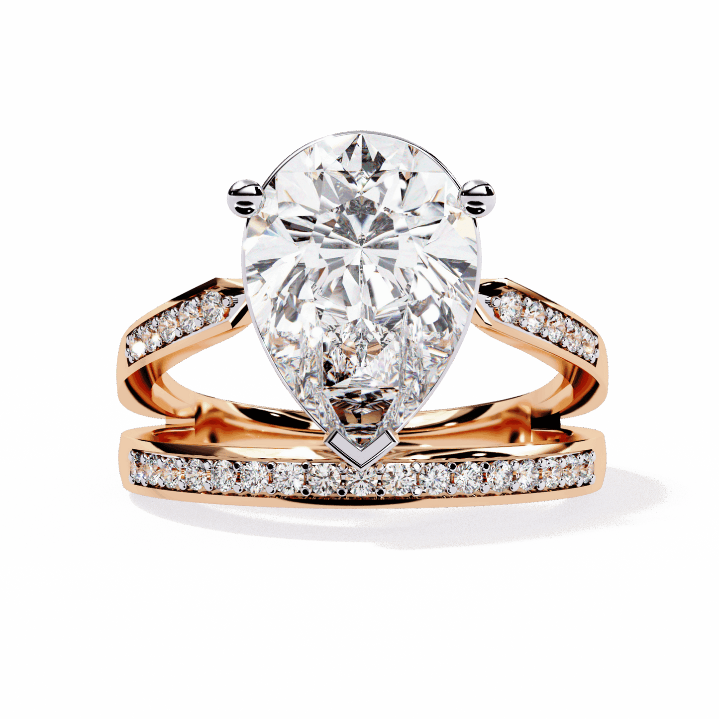 5.75 Carat Pear Bezel Setting Solitaire Ring in Moissanite | House of Estara
