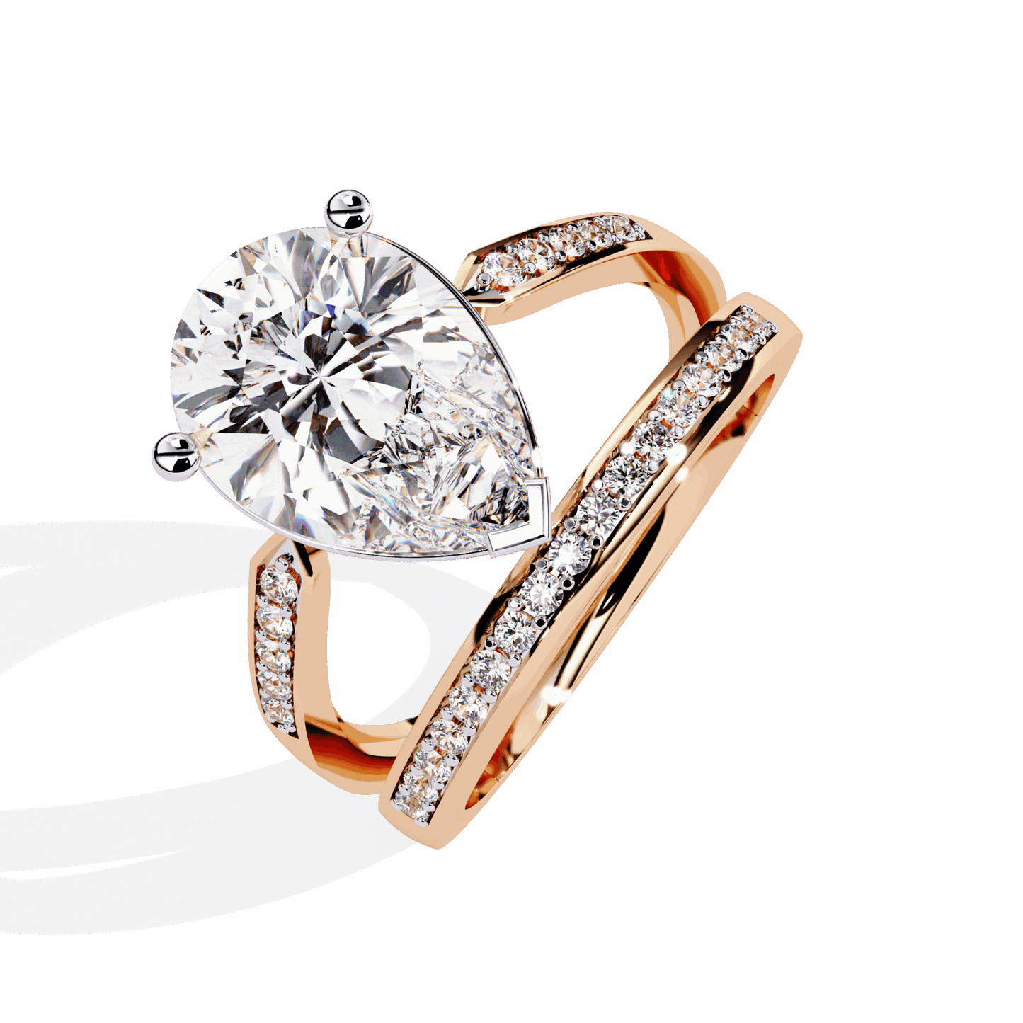 5.75 Carat Pear Bezel Setting Solitaire Ring in Moissanite | House of Estara