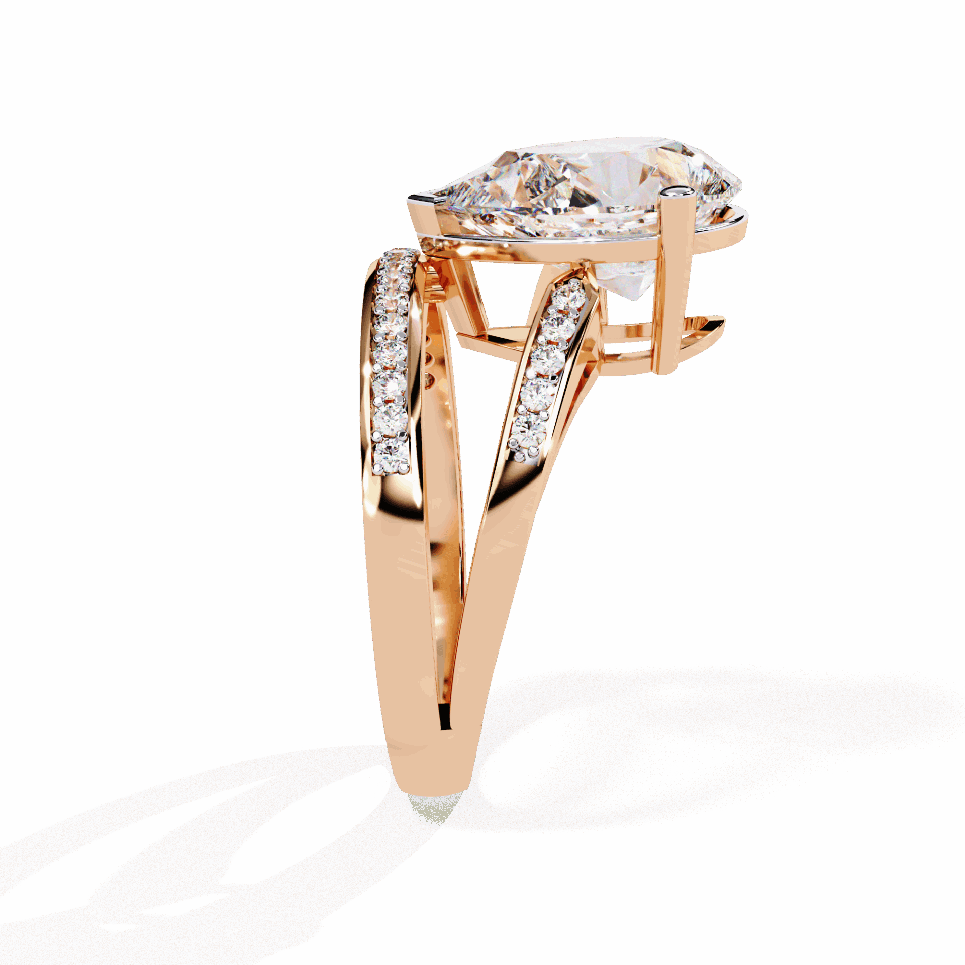 5.75 Carat Pear Bezel Setting Solitaire Ring in Moissanite | House of Estara