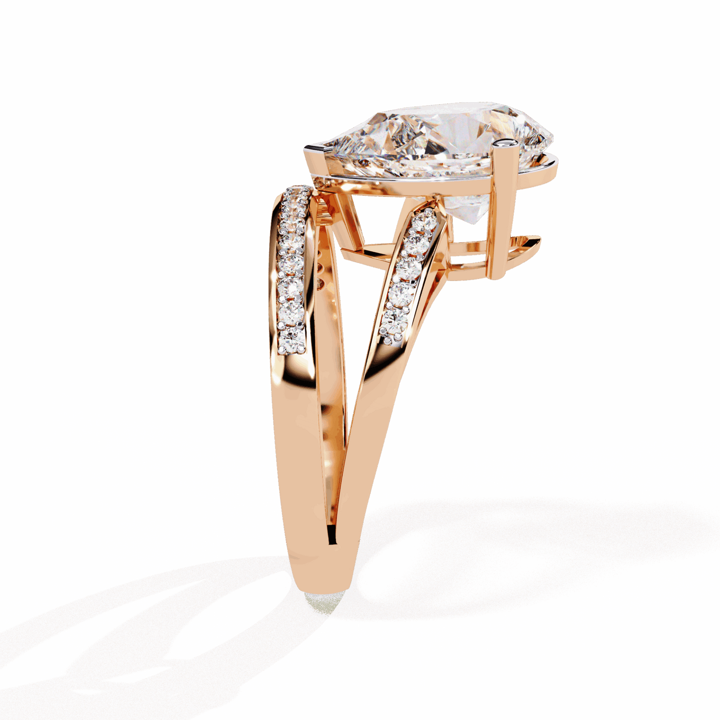 5.75 Carat Pear Bezel Setting Solitaire Ring in Moissanite | House of Estara
