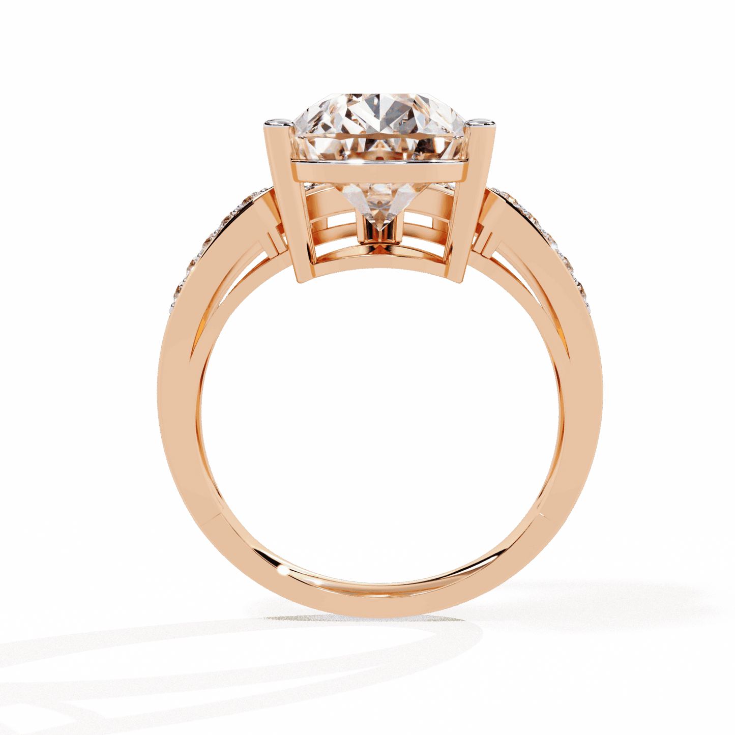 5.75 Carat Pear Bezel Setting Solitaire Ring in Moissanite | House of Estara