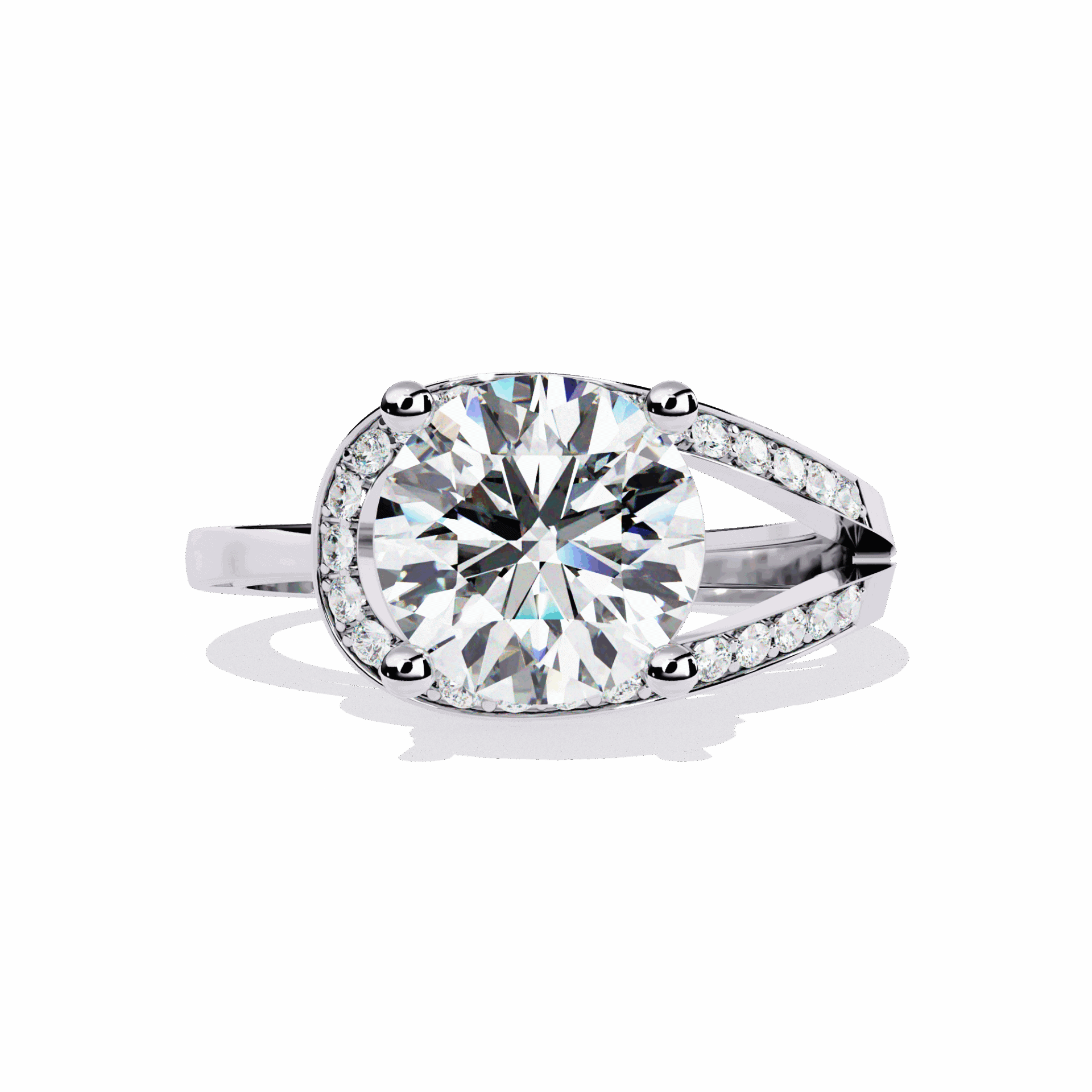 3 Carat Round Day and Night Ring in Moissanite | House of Estara