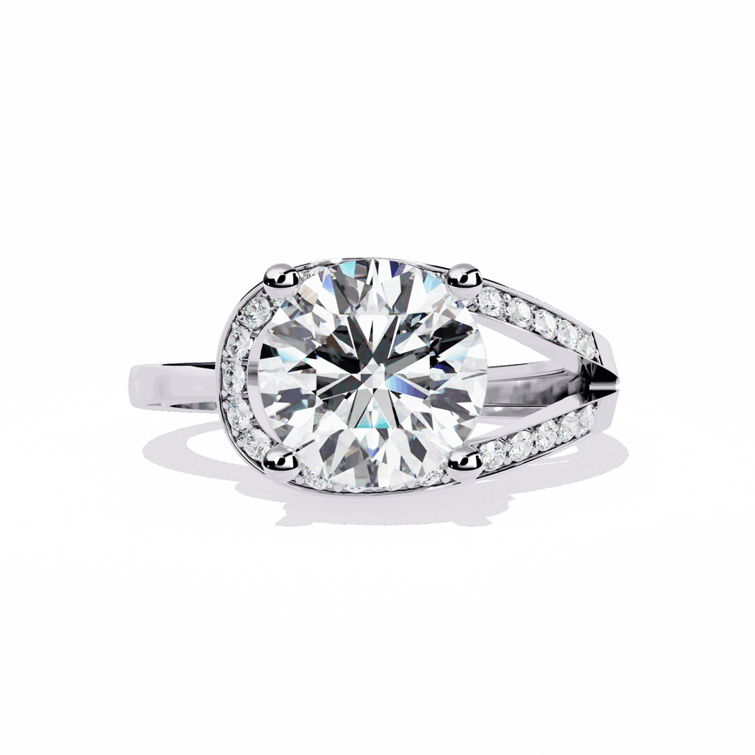3 Carat Round Day and Night Ring in Moissanite | House of Estara