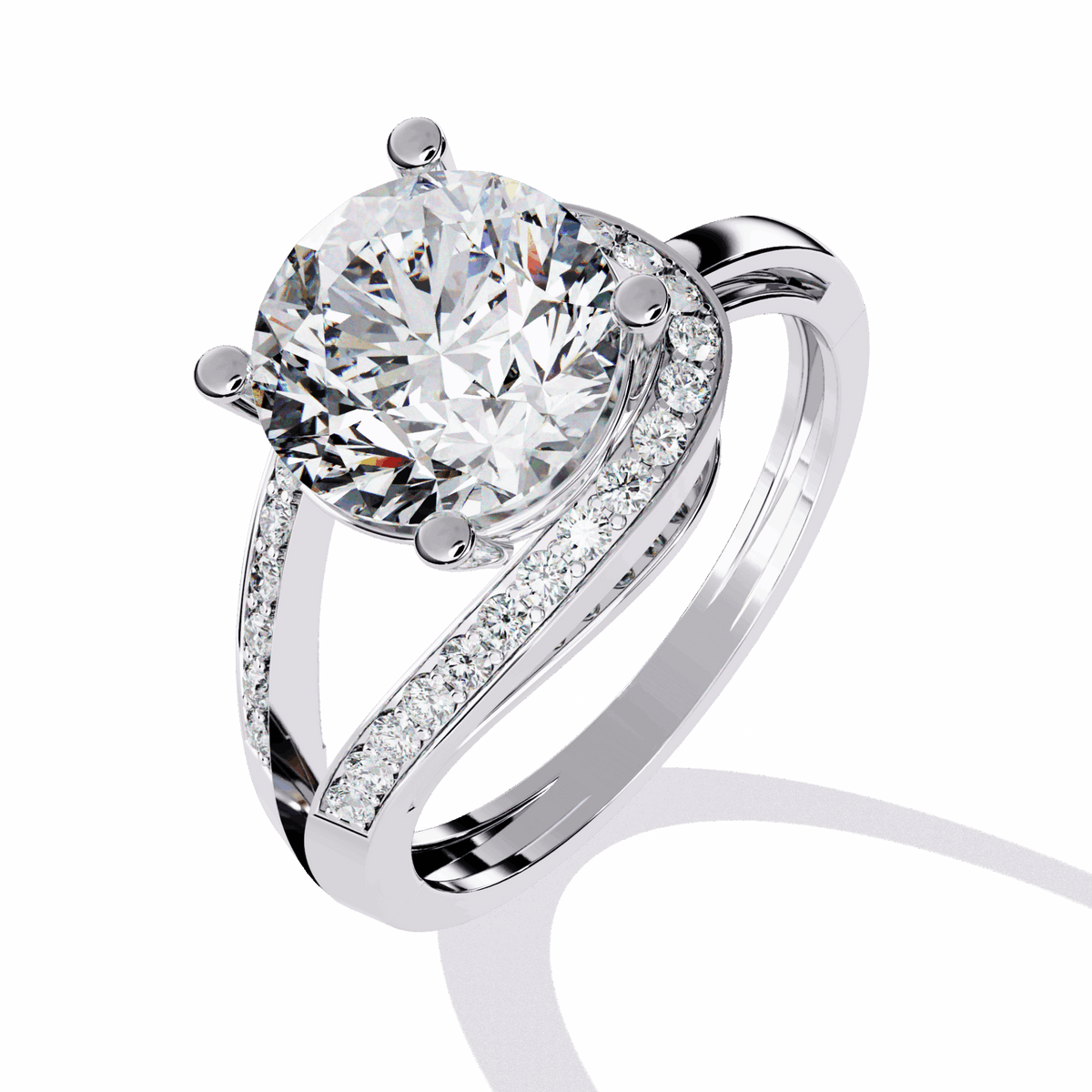 3 Carat Round Day and Night Ring in Moissanite | House of Estara