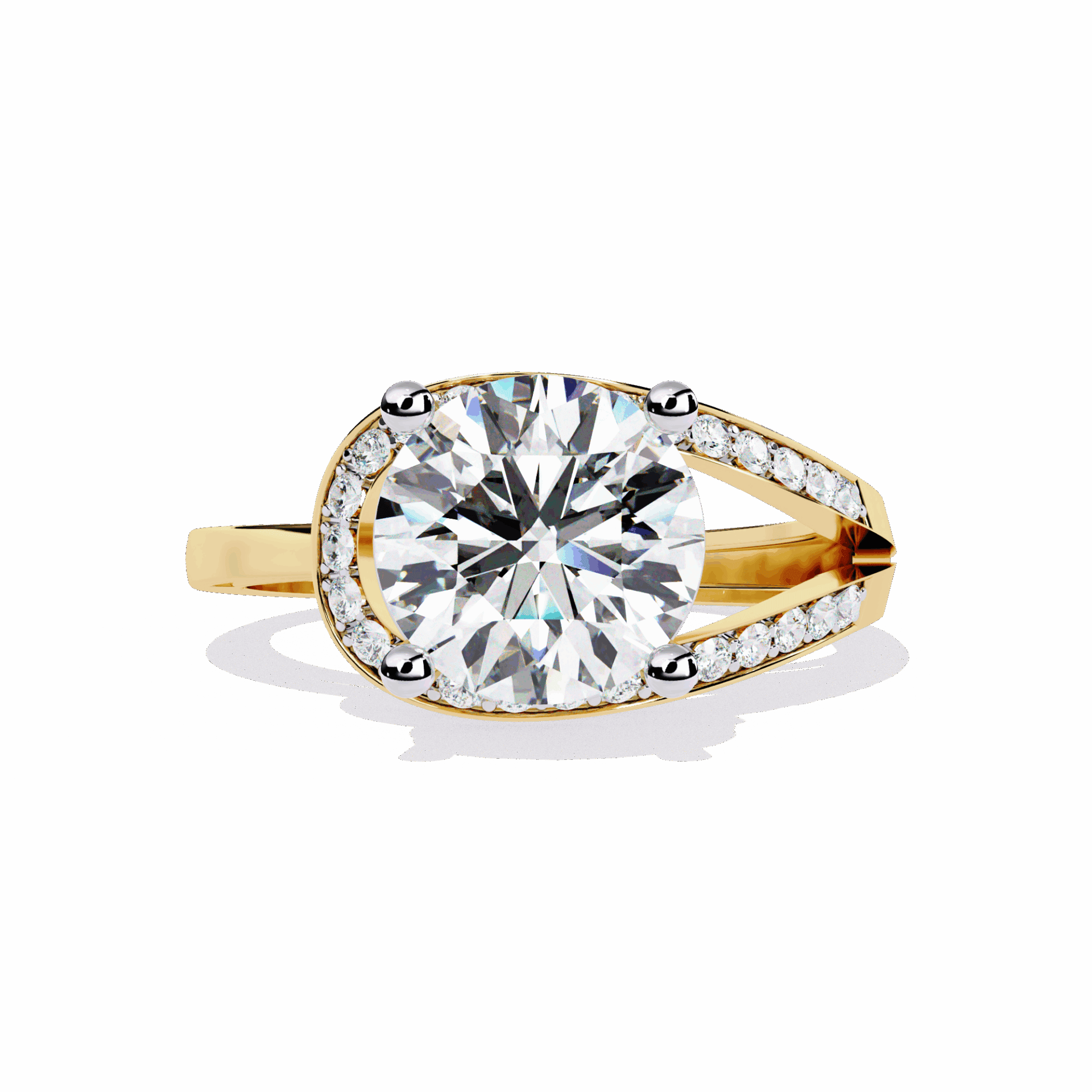 3 Carat Round Day and Night Ring in Moissanite | House of Estara
