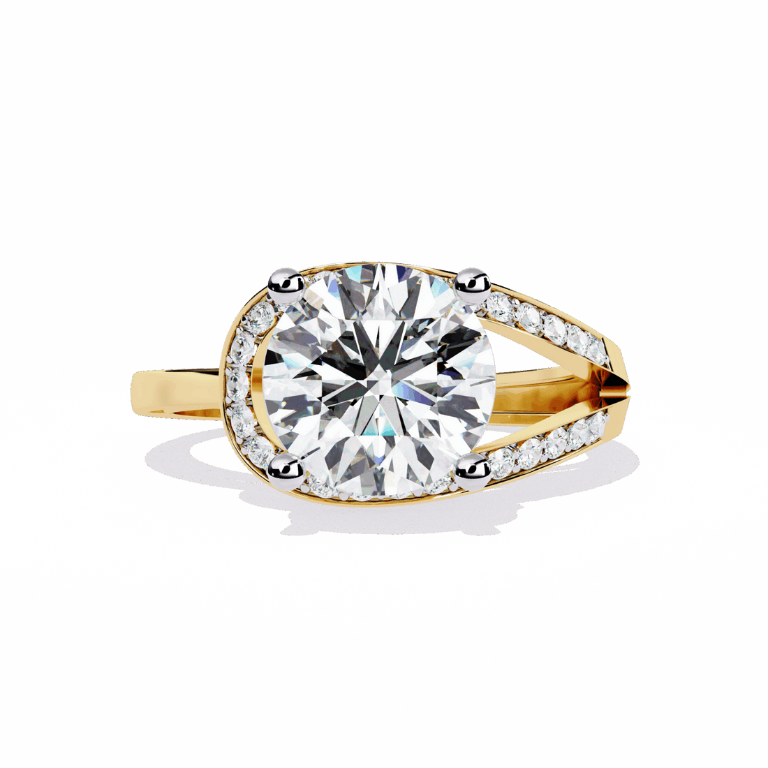 3 Carat Round Day and Night Ring in Moissanite | House of Estara