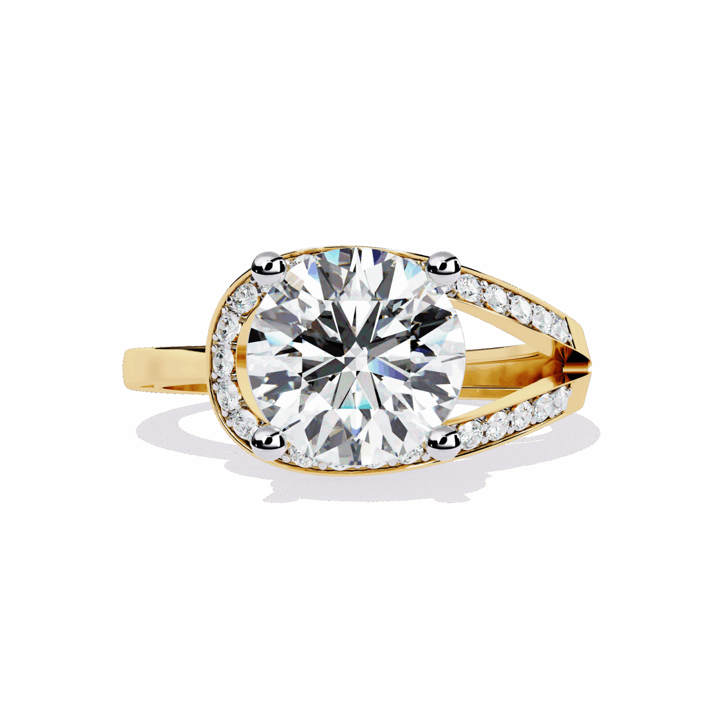 3 Carat Round Day and Night Ring in Moissanite | House of Estara