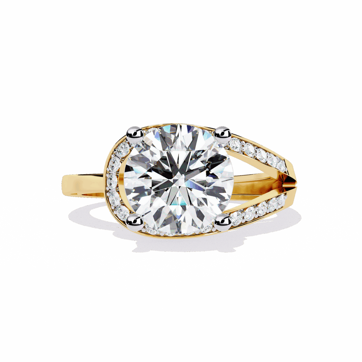 3 Carat Round Day and Night Ring in Moissanite | House of Estara